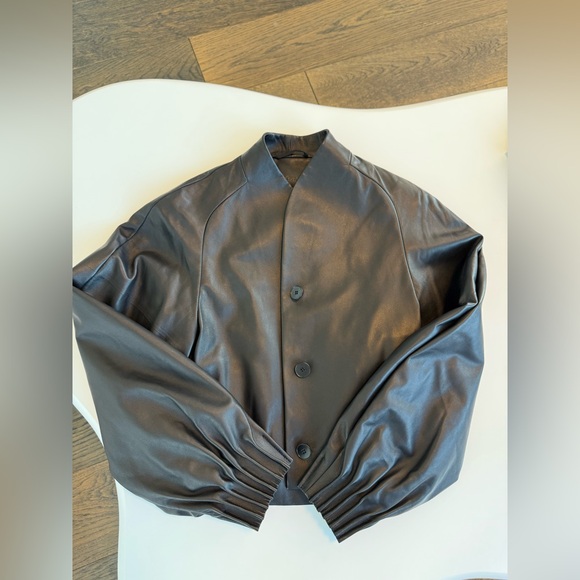 Nour Hammour Jackets & Blazers - $4490 FFORME Aram Cropped Black Lambskin Leather Jacket